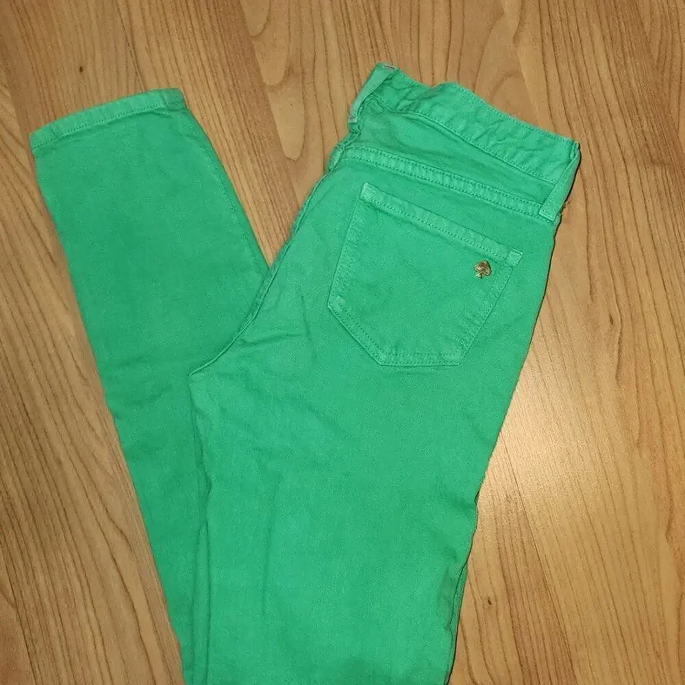 Kate Spade Bright Green Play Hooky Perry Street Denim Capris || Sz 27 GUC - Picture 11 of 15